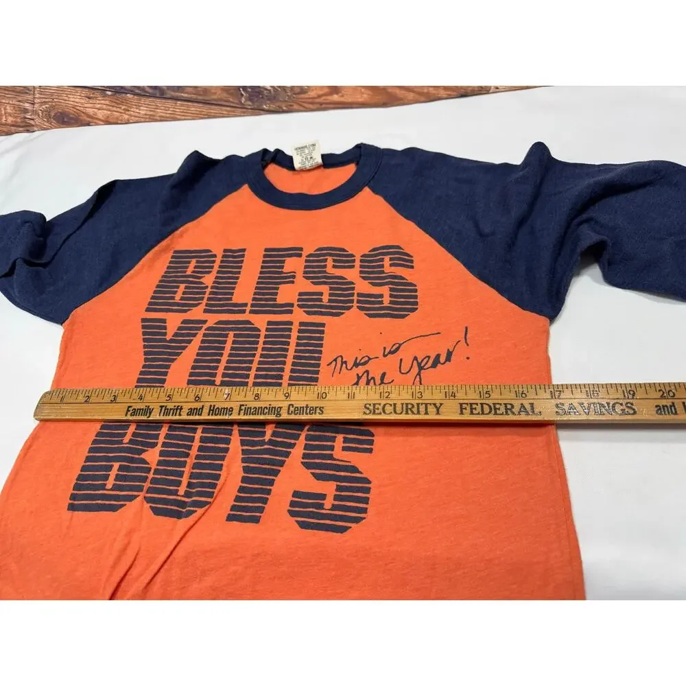 Homage Bless You Boys Orange Blue Shirt Size Medium Made In USA Detroit Tigers